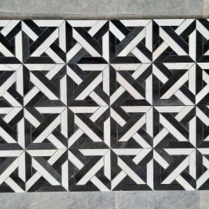 Đá Mosaic Hoạ Tiết Trắng Đen