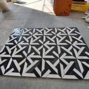Alternative view of Đá Mosaic Hoạ Tiết Trắng Đen